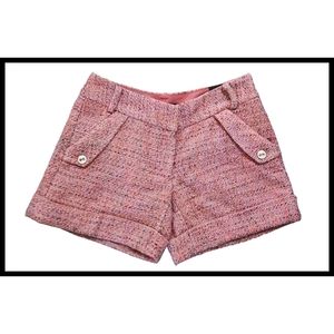 NWT The Limited Tweed Boucle Cuffed Shorts Drew Fit Lined Pink Blend 6 NEW